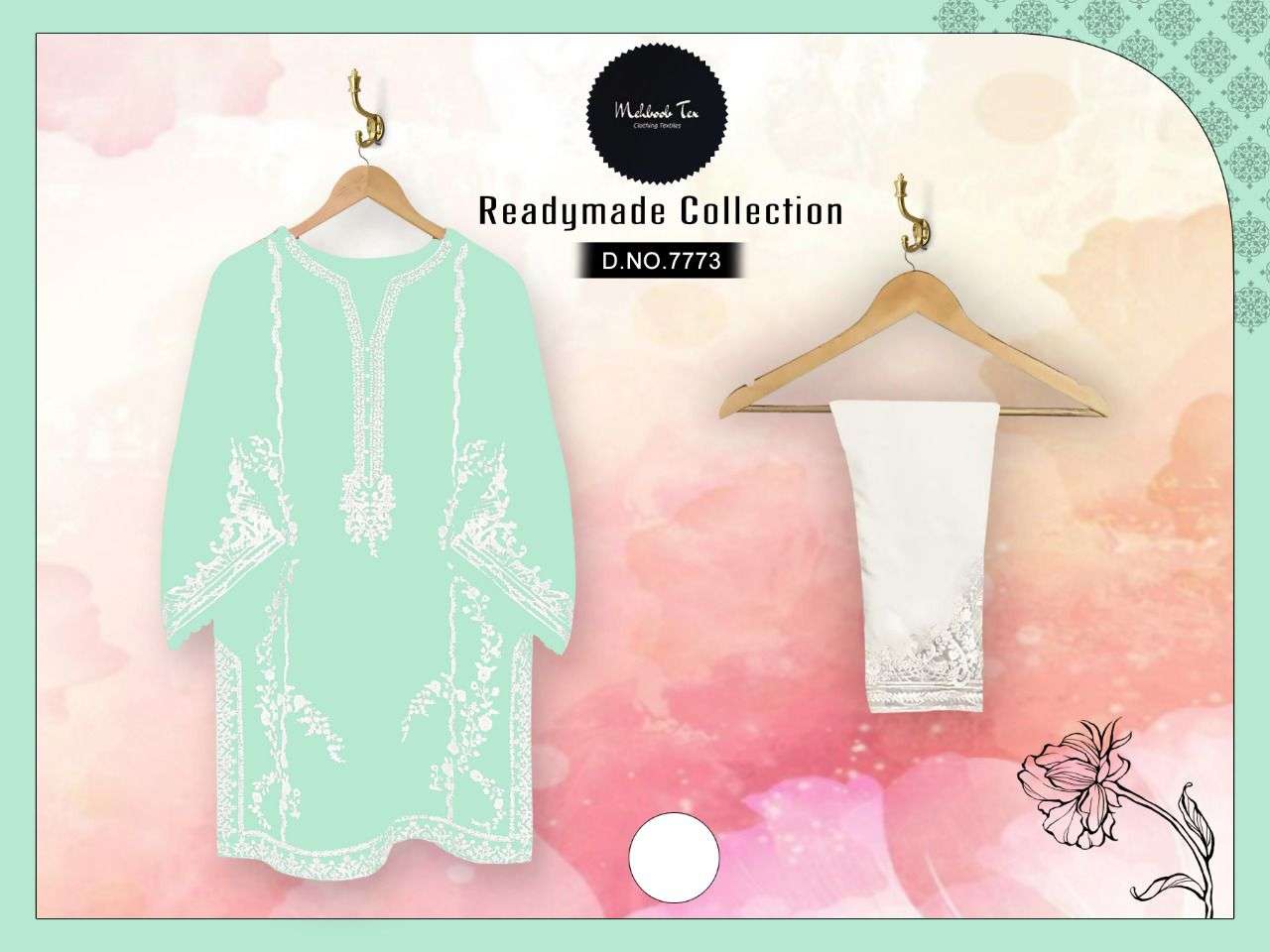 Mehboob Tex Luxury Pret Formal Wear Collection Readymade Top Bottom