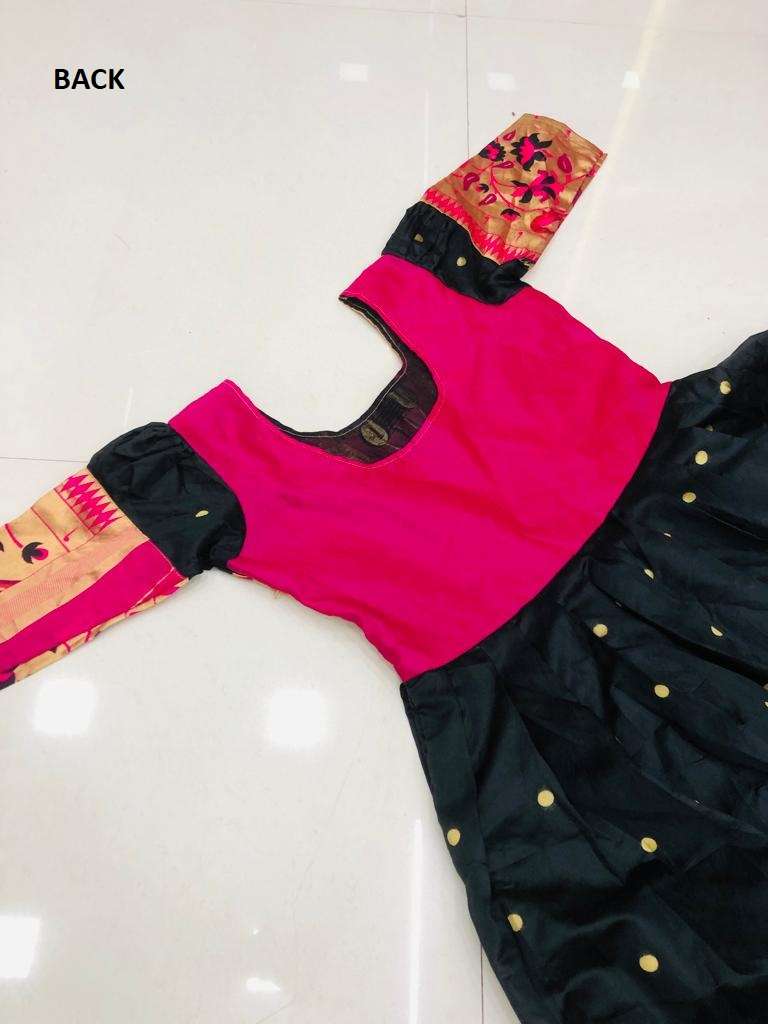 Paithani Black Gown Ethnic Wear Pure Silk Gown Wholesale Rate In Surat 