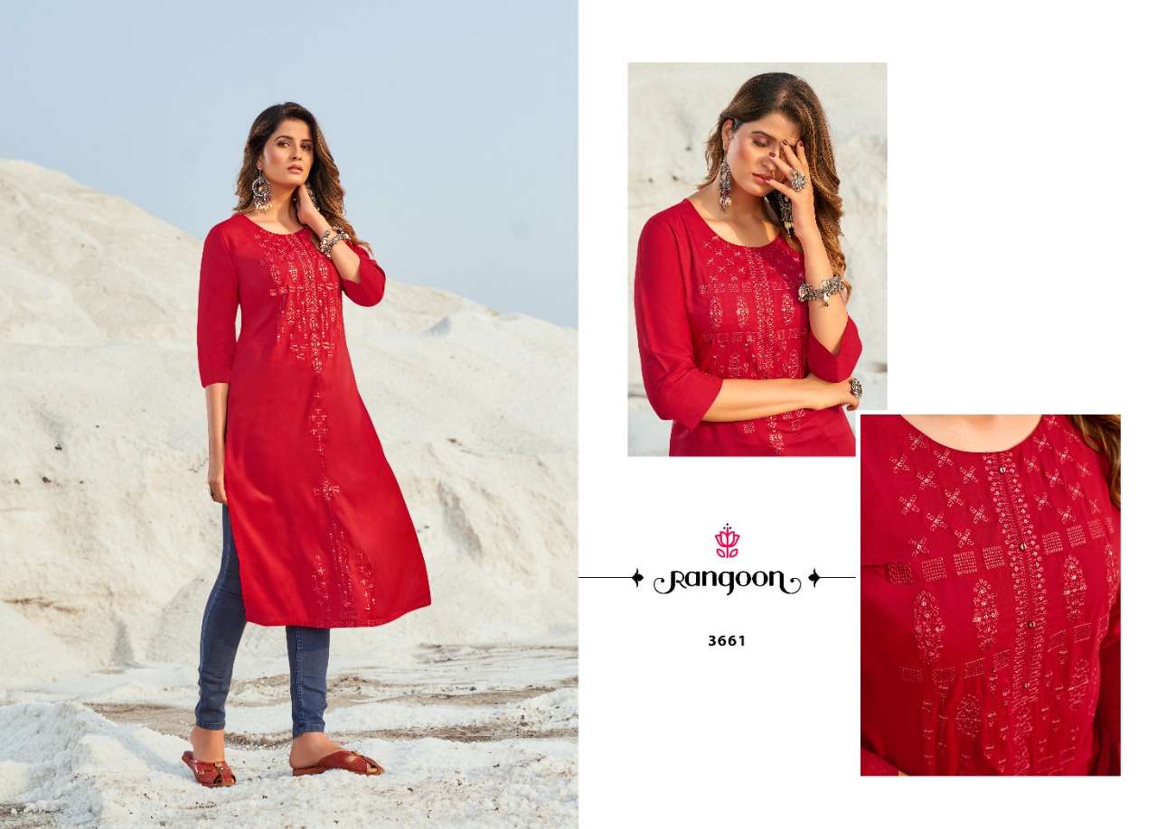 Rangoon Aktara Catalog Stylish Designer Wear Pure Muslin Kurtis 