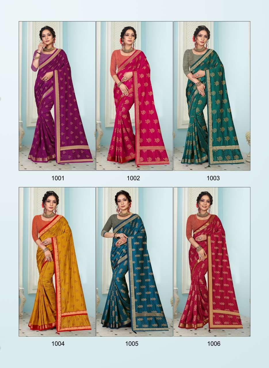 Ronisha Hashtag Catalog Festive Wear Vichitra Silk Sarees