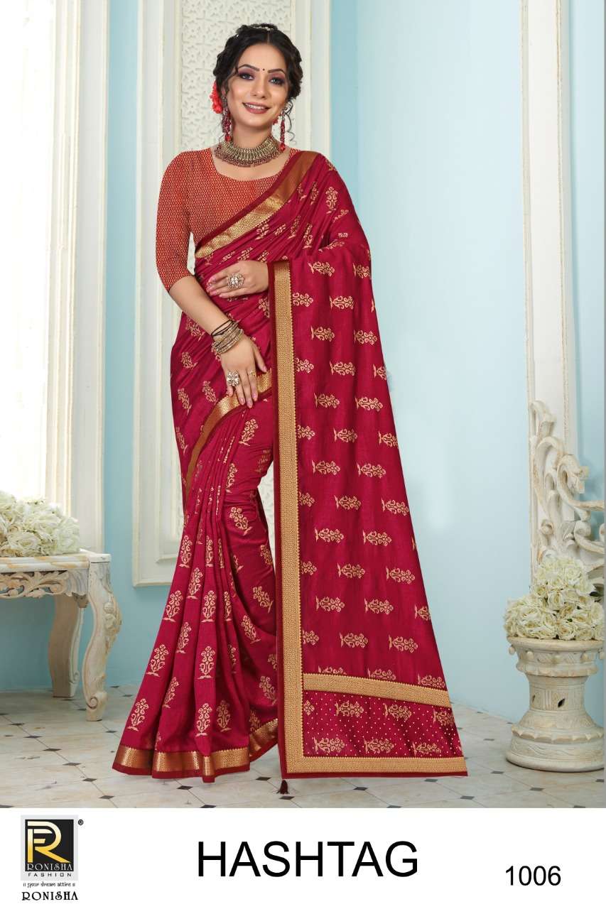 Ronisha Hashtag Catalog Festive Wear Vichitra Silk Sarees