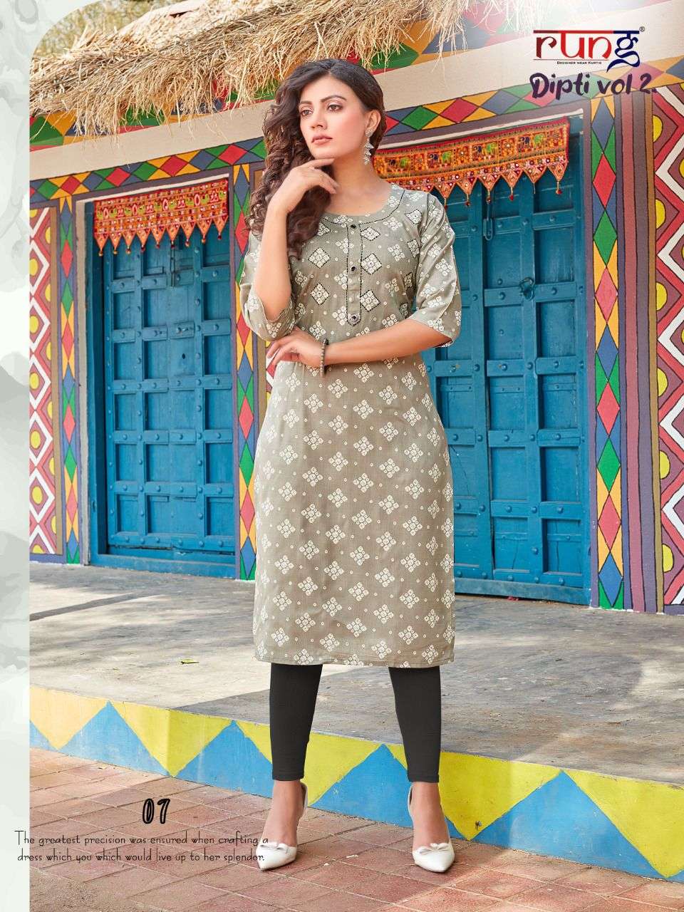 Rung Dipti  vol 2 catalog  Heavy Slub Casual Wear Printed Kurti 