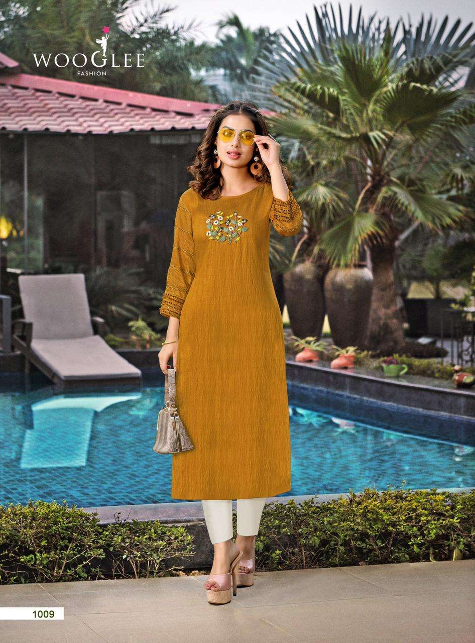 Wooglee Mariyam Catalog Designer Festive Wear Kurtis