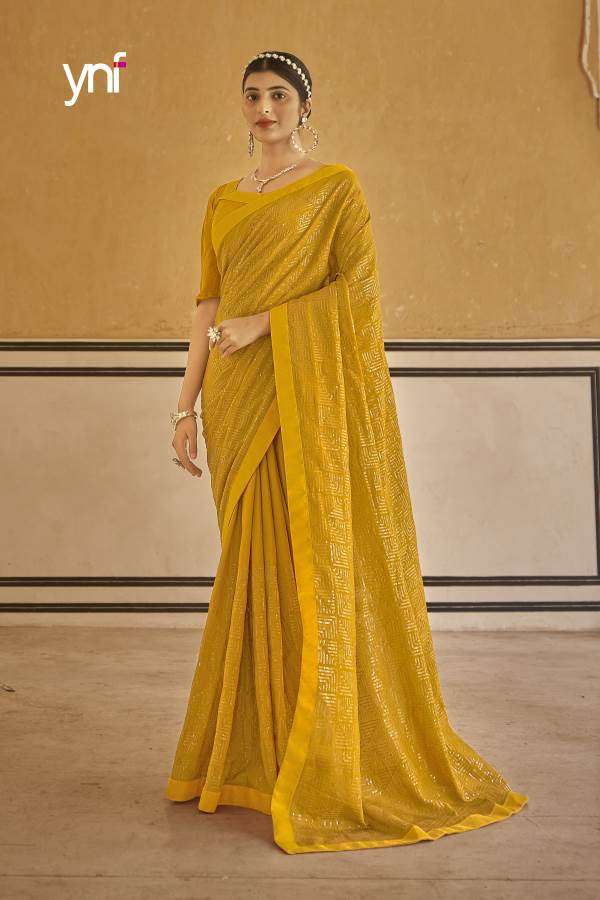 Ynf Malaika Catalog Fancy Wear Chiffon Sarees Wholesale Rate 