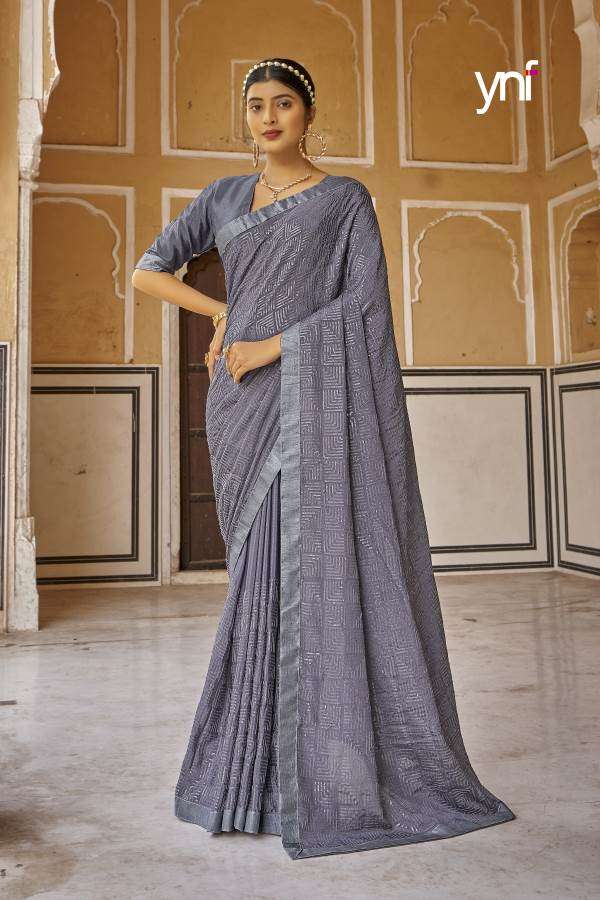 Ynf Malaika Catalog Fancy Wear Chiffon Sarees Wholesale Rate 