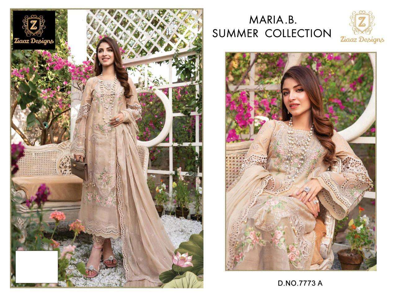 Ziaaz Dn. Maria B Summer Collection Party Wear Cotton Embroidery Pakistani Suits