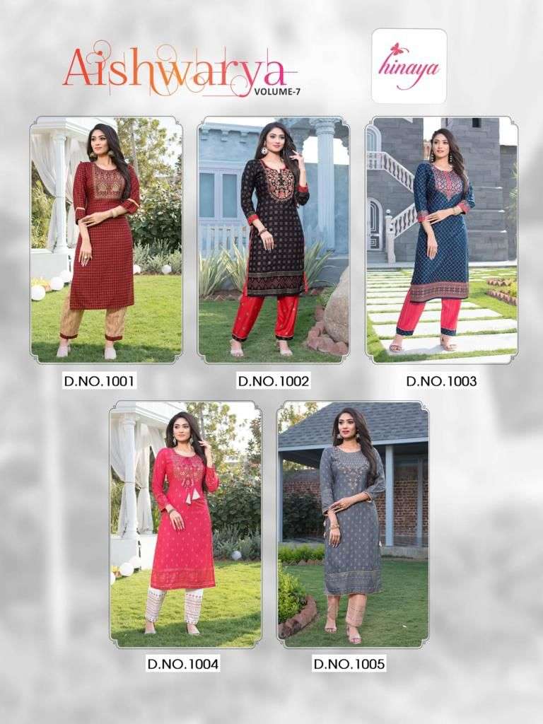 HINAYA PRESENTS Aishwarya Vol - 7 Casual & Office wear kurtis