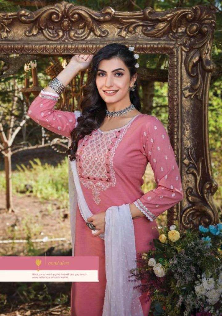KIANA LUCKNOWI VOL 3 COTTON LUCKNOWI WORK FESTIVE WEAR KURTI PANT WITH DUPATTA READYMADE COLLECTION