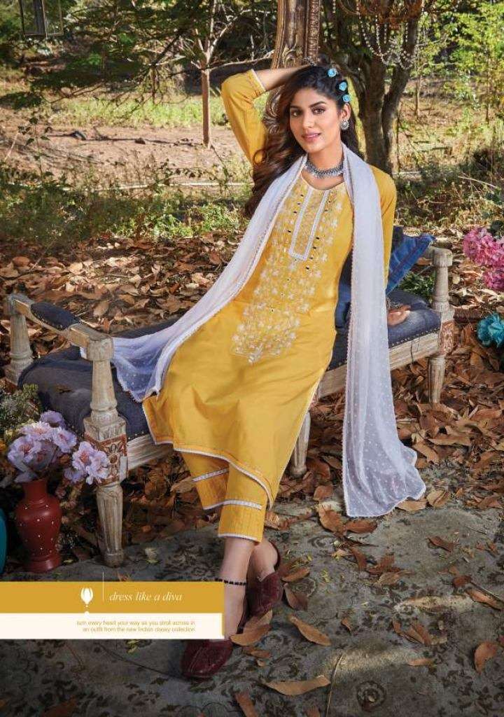KIANA LUCKNOWI VOL 3 COTTON LUCKNOWI WORK FESTIVE WEAR KURTI PANT WITH DUPATTA READYMADE COLLECTION