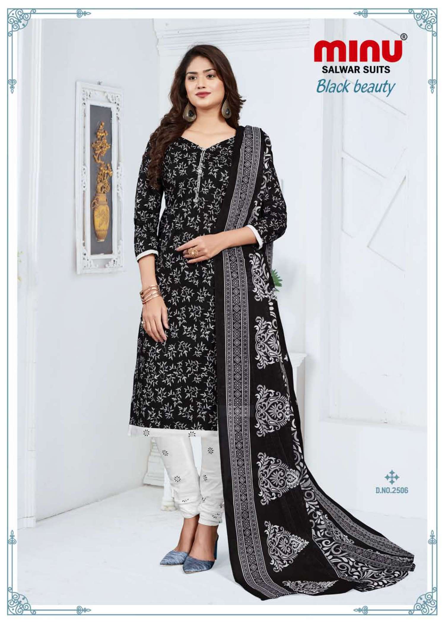 Minu Black Beauty Cotton Dress Material-10P Catalogue