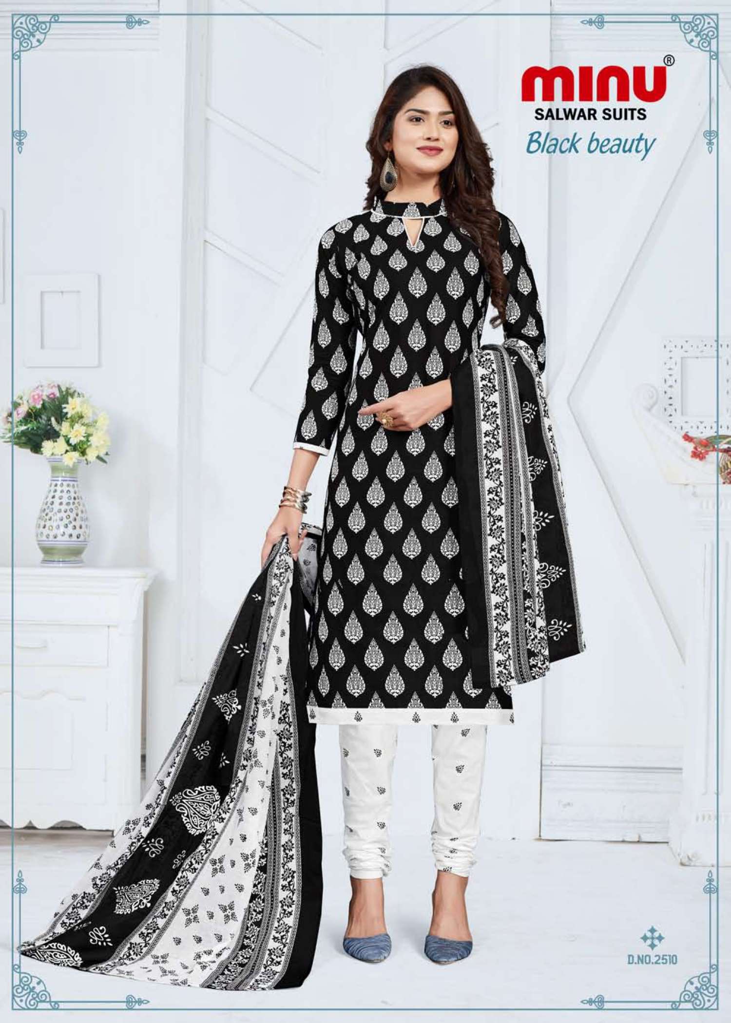Minu Black Beauty Cotton Dress Material-10P Catalogue