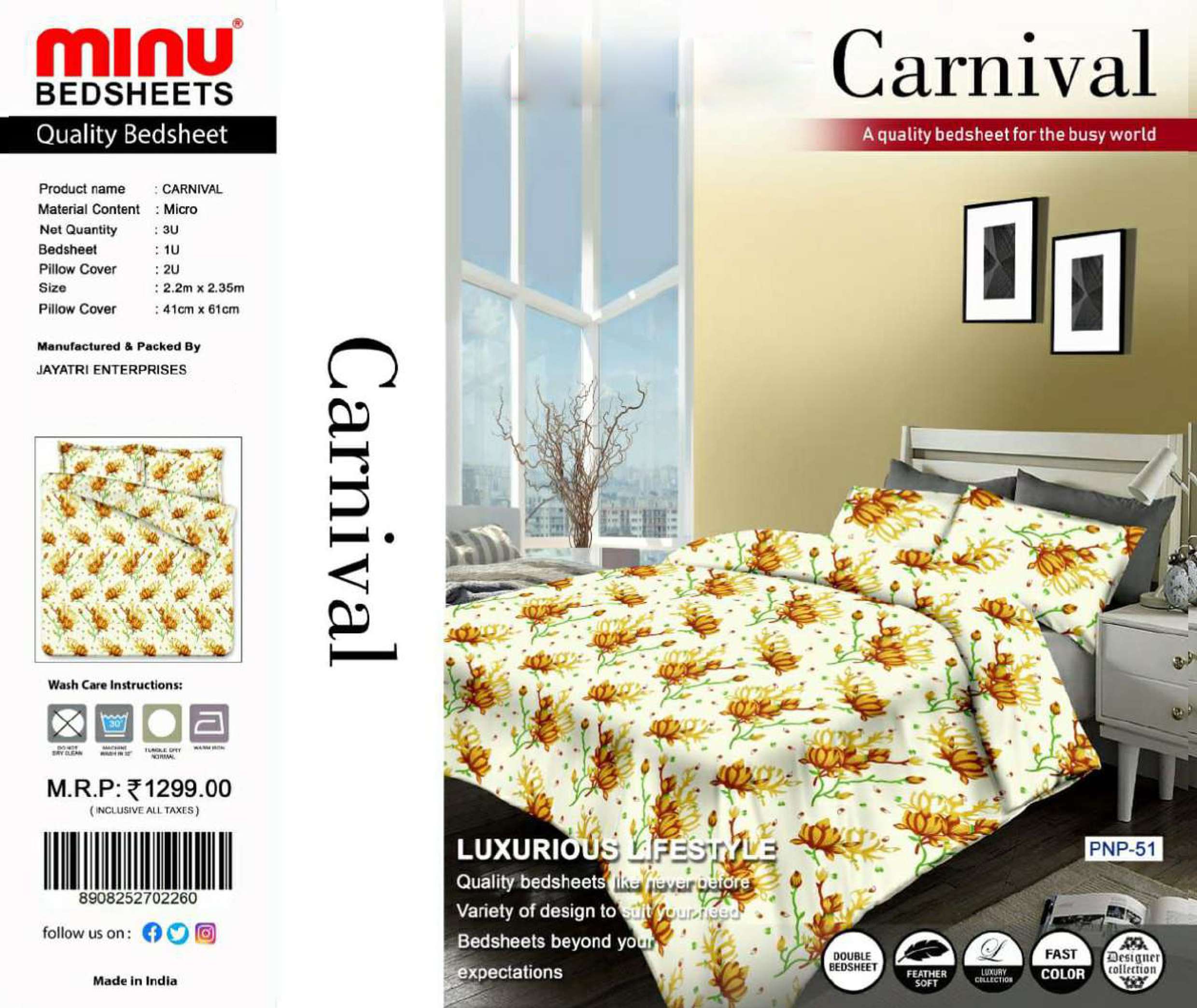 Minu Carnival Poly Cotton Bedsheet-12P Catalogue