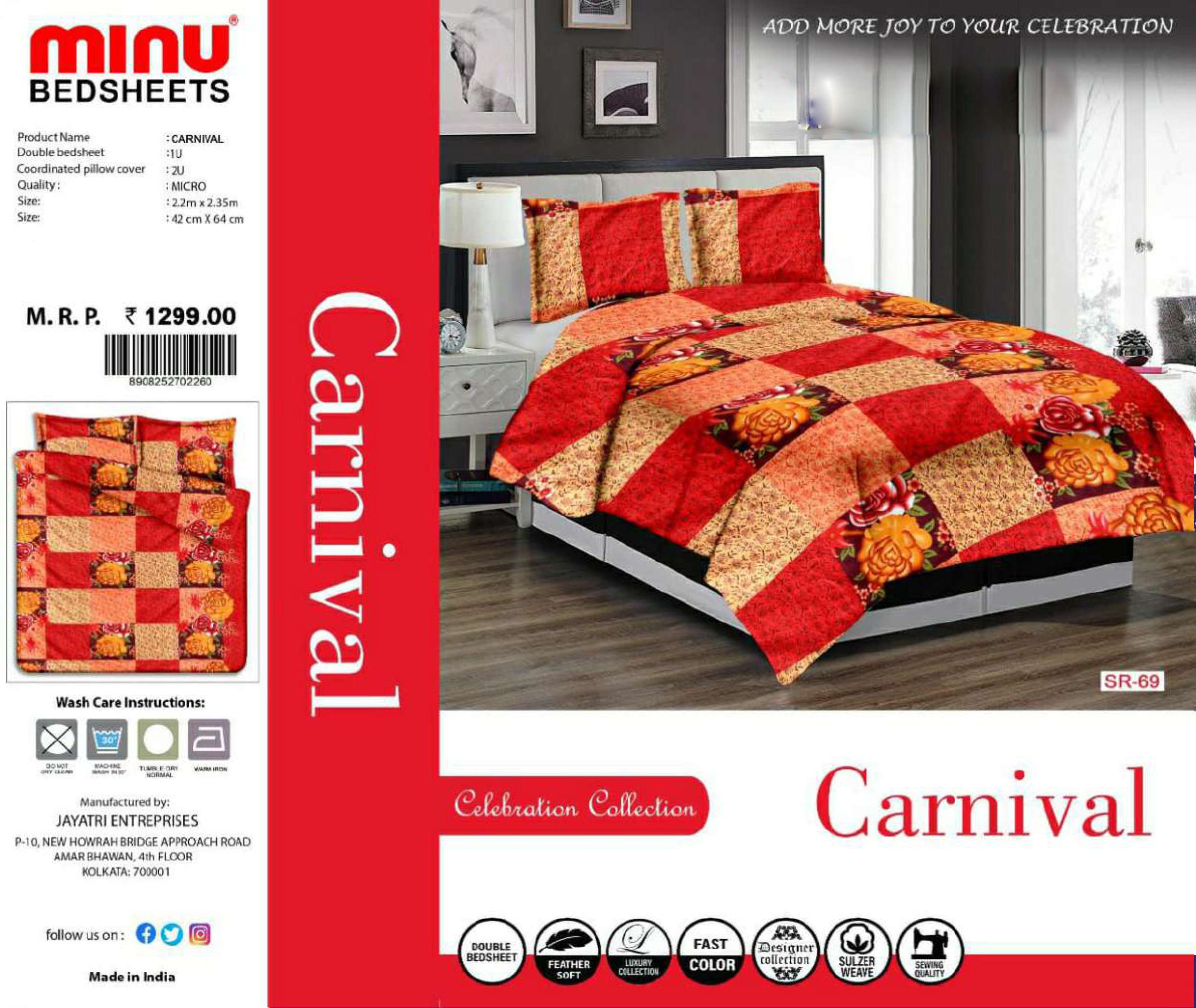 Minu Carnival Poly Cotton Bedsheet-12P Catalogue