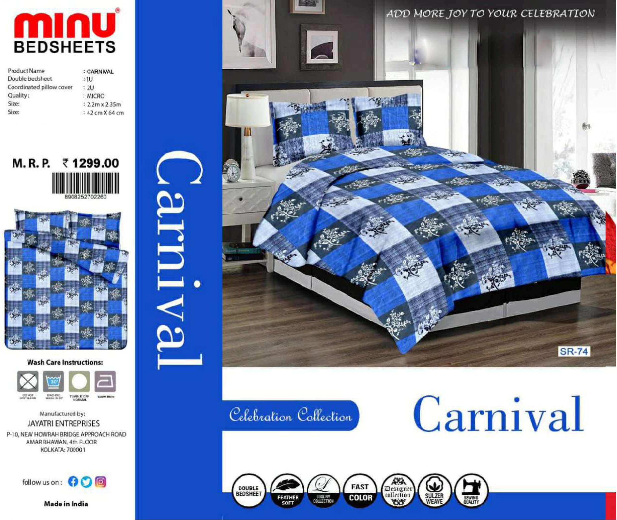 Minu Carnival Poly Cotton Bedsheet-12P Catalogue