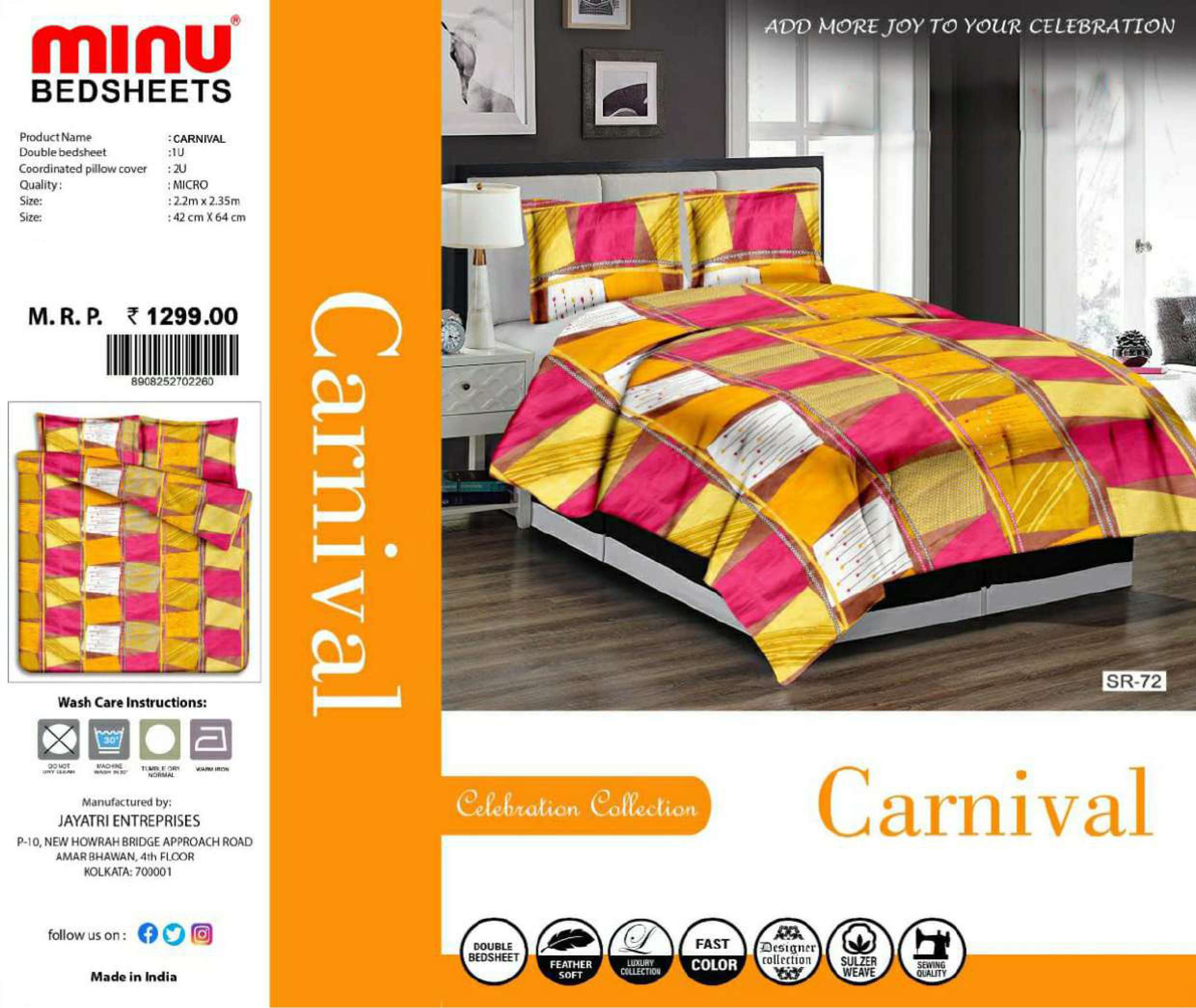 Minu Carnival Poly Cotton Bedsheet-12P Catalogue