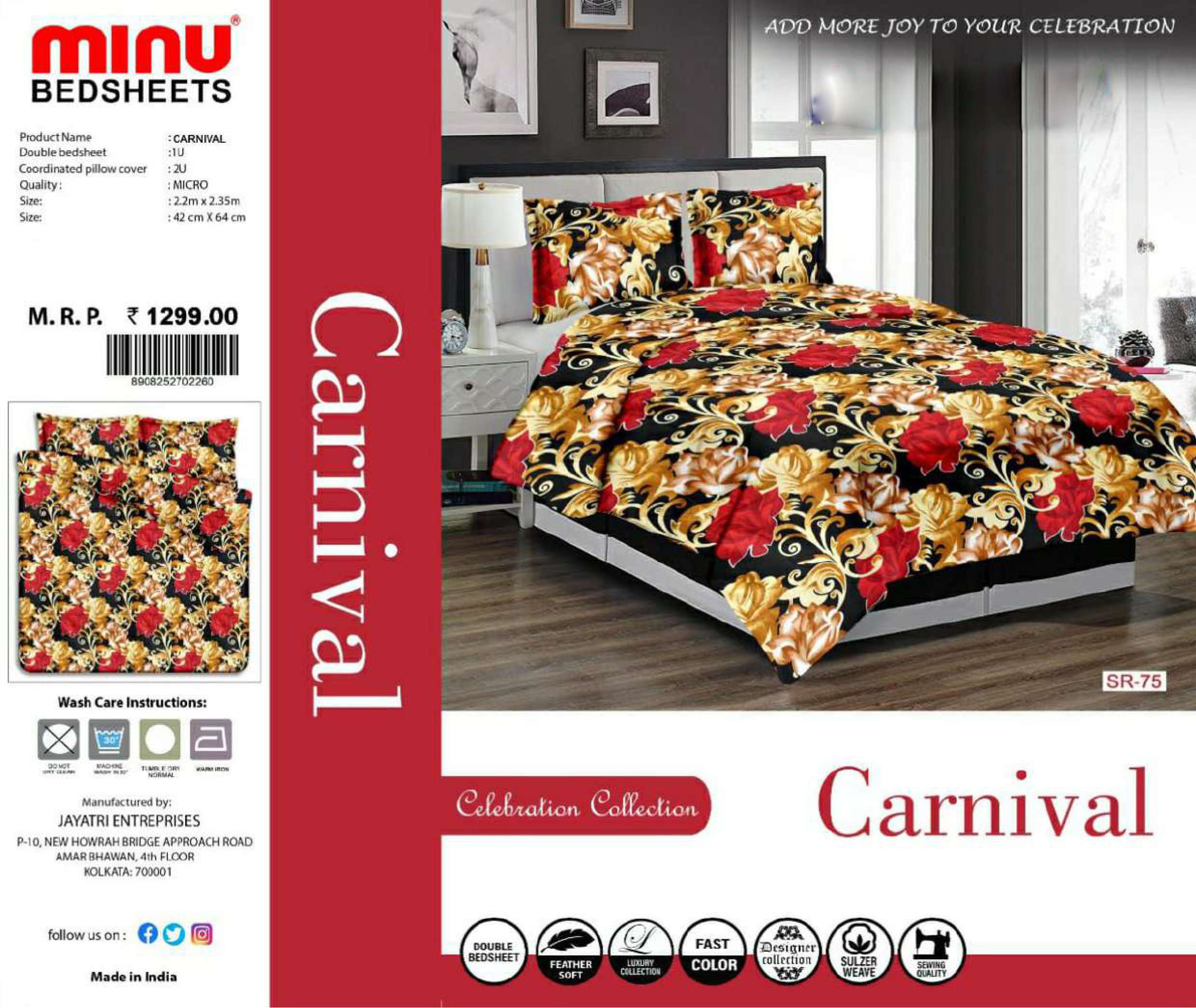 Minu Carnival Poly Cotton Bedsheet-12P Catalogue