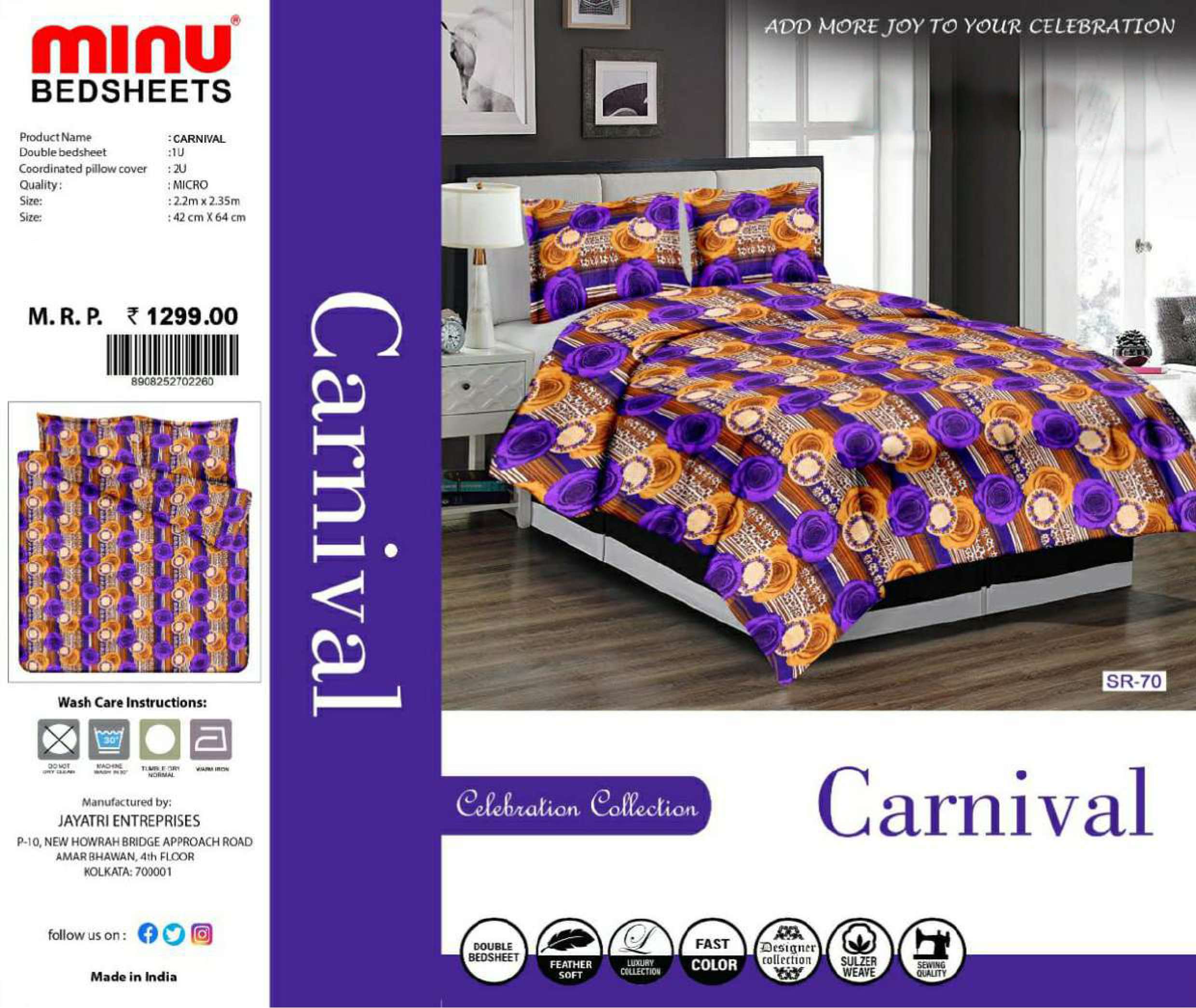 Minu Carnival Poly Cotton Bedsheet-12P Catalogue