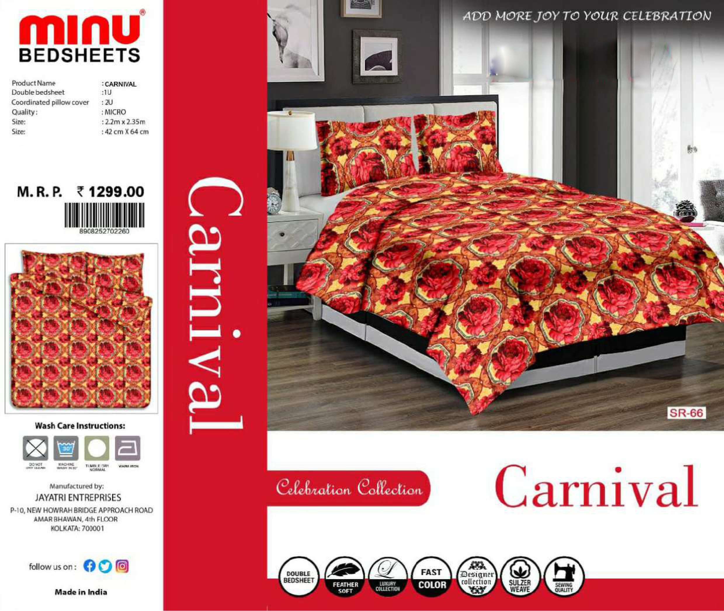 Minu Carnival Poly Cotton Bedsheet-12P Catalogue