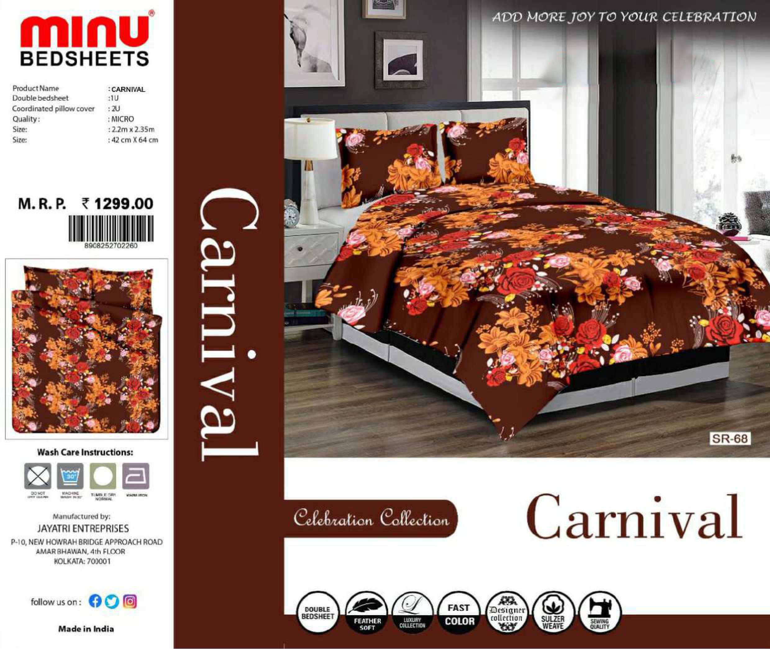 Minu Carnival Poly Cotton Bedsheet-12P Catalogue