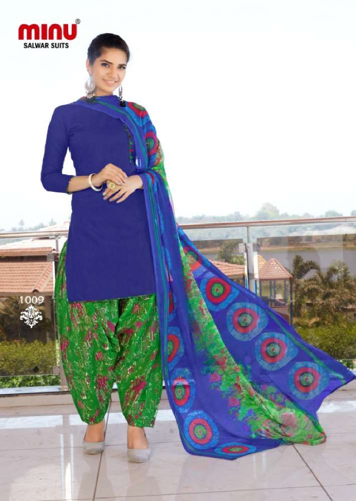 Minu Chiffon Patiala-10P Dress Material Catalogue