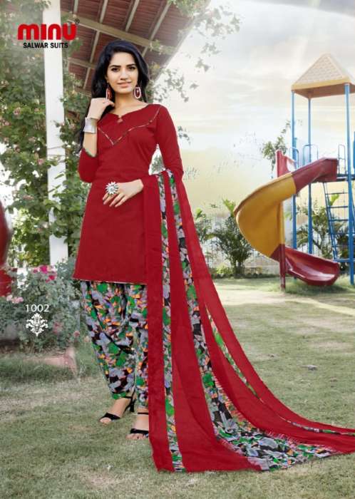 Minu Chiffon Patiala-10P Dress Material Catalogue