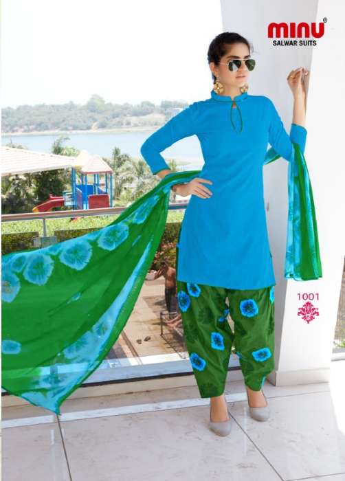 Minu Chiffon Patiala-10P Dress Material Catalogue