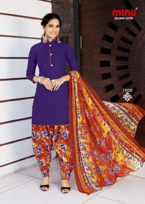 Minu Chiffon Patiala-10P Dress Material Catalogue
