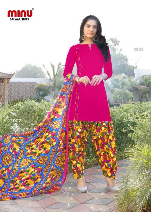 Minu Chiffon Patiala-10P Dress Material Catalogue