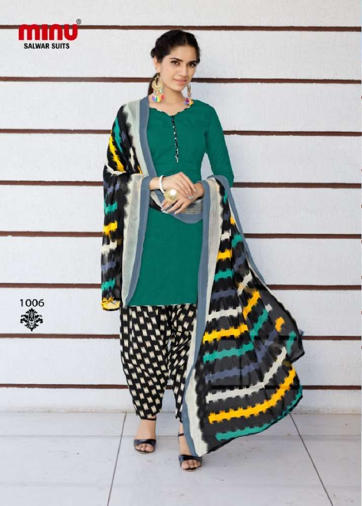 Minu Chiffon Patiala-10P Dress Material Catalogue