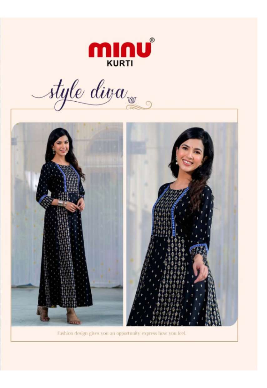 Minu CHOCOLATE Vol-4 Rayon Anarkali Kurtis-4P Catalogue