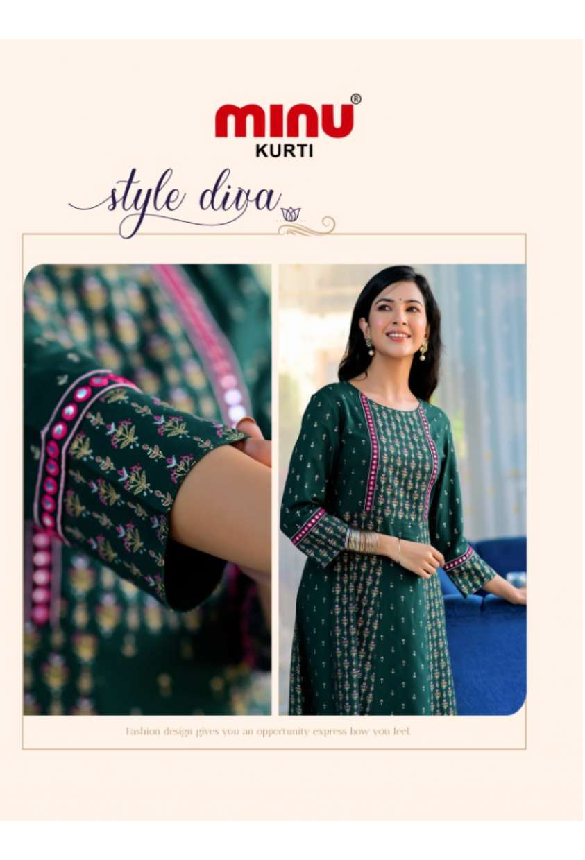 Minu CHOCOLATE Vol-4 Rayon Anarkali Kurtis-4P Catalogue