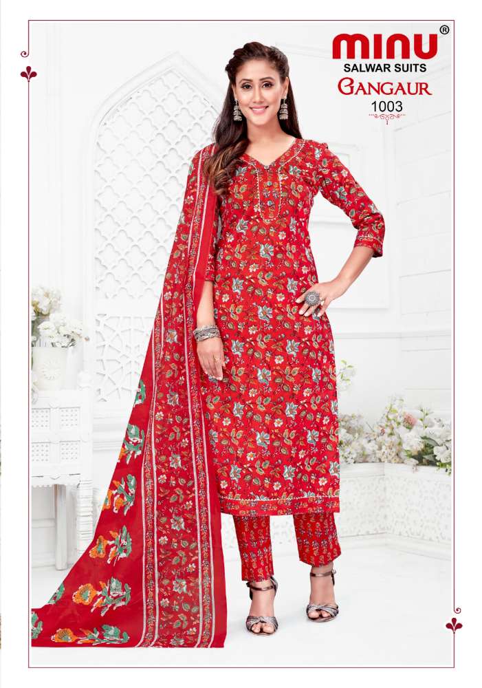 Minu Gangaur Premium Cotton Printed Dress Material Catalogue Pack