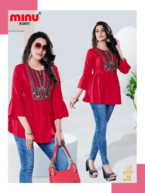 Minu GORGEOUS Vol-6 Rayon  Top-5P Catalog