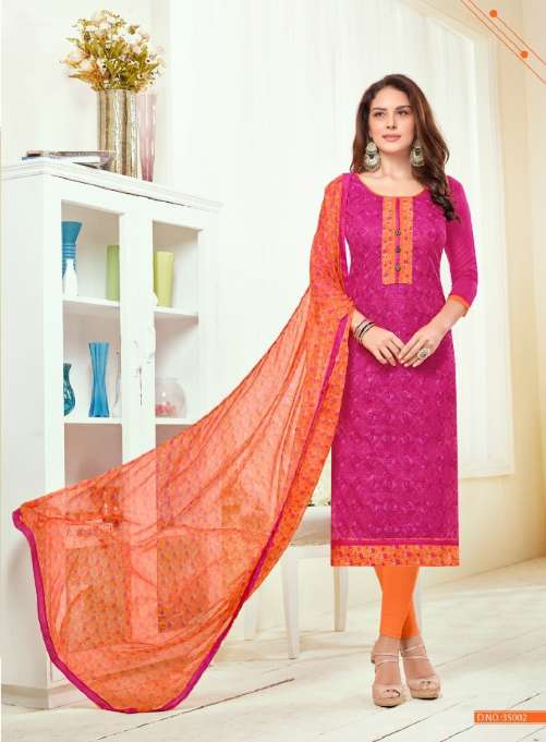 Minu Kareena Cotton Dress Materials Catalogue-12P