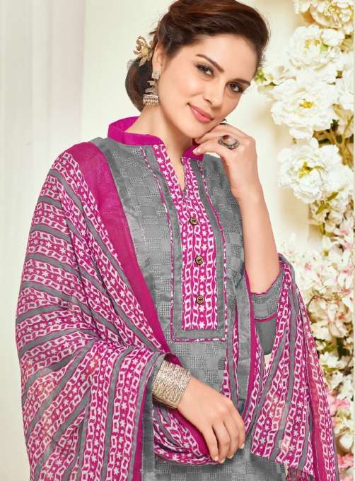 Minu Kareena Cotton Dress Materials Catalogue-12P