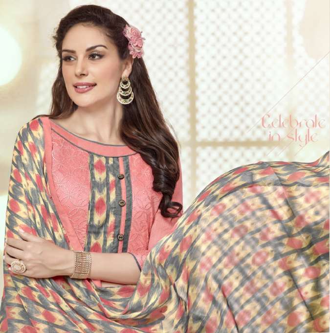 Minu Kareena Cotton Dress Materials Catalogue-12P