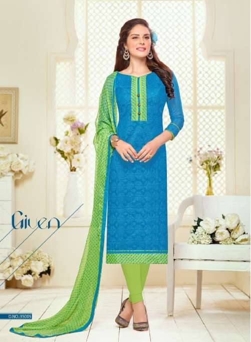 Minu Kareena Cotton Dress Materials Catalogue-12P