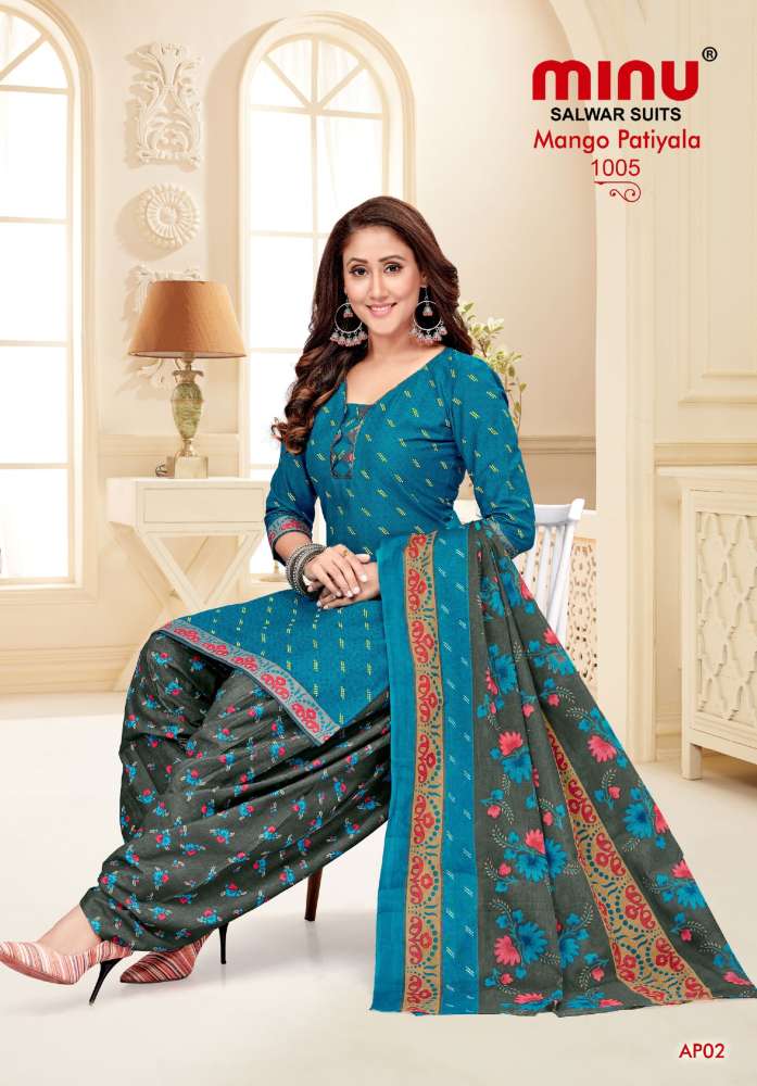 Minu Mango Patiala Premium Cotton Printed Dress Material Catalogue