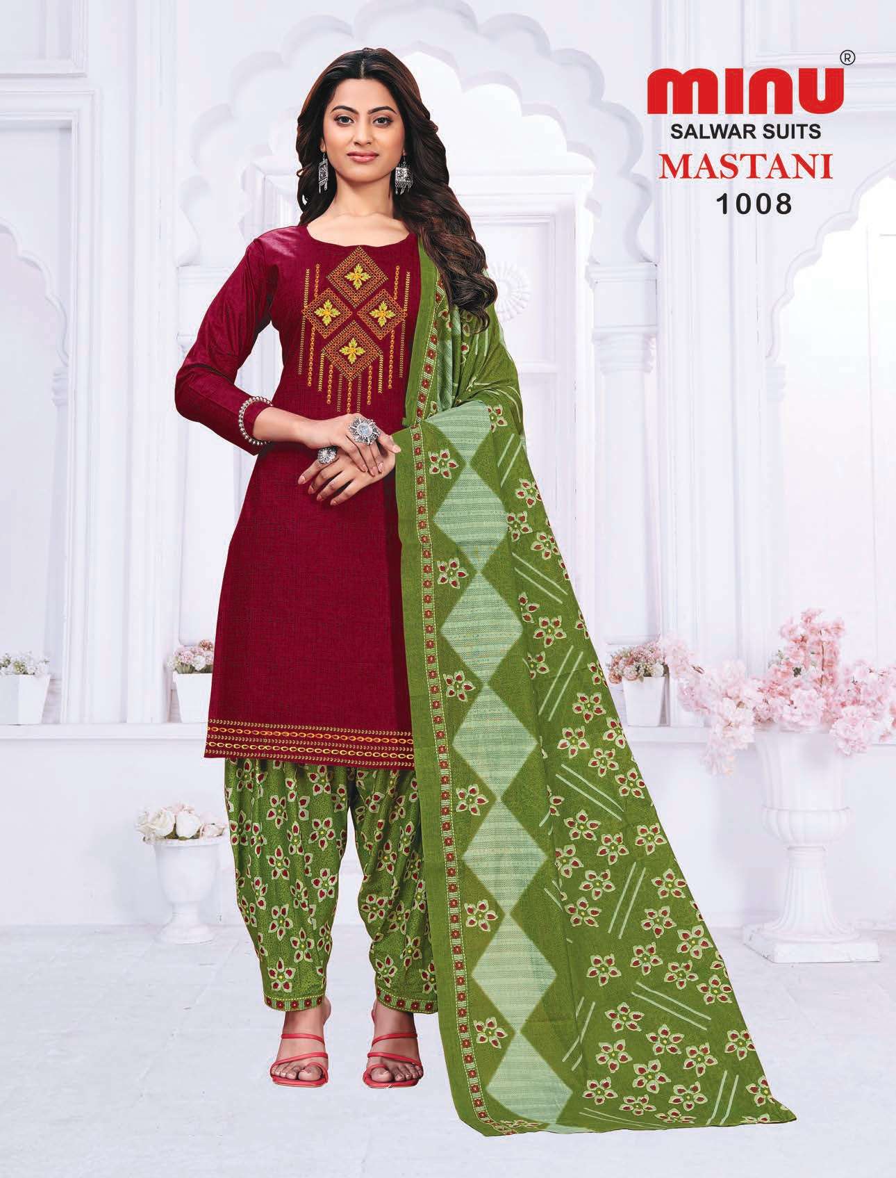 Minu Mastani Cotton Embroidery Dress Material-10P Catalogue
