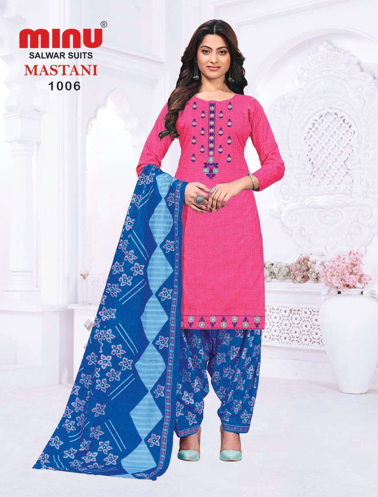 Minu Mastani Cotton Embroidery Dress Material-10P Catalogue