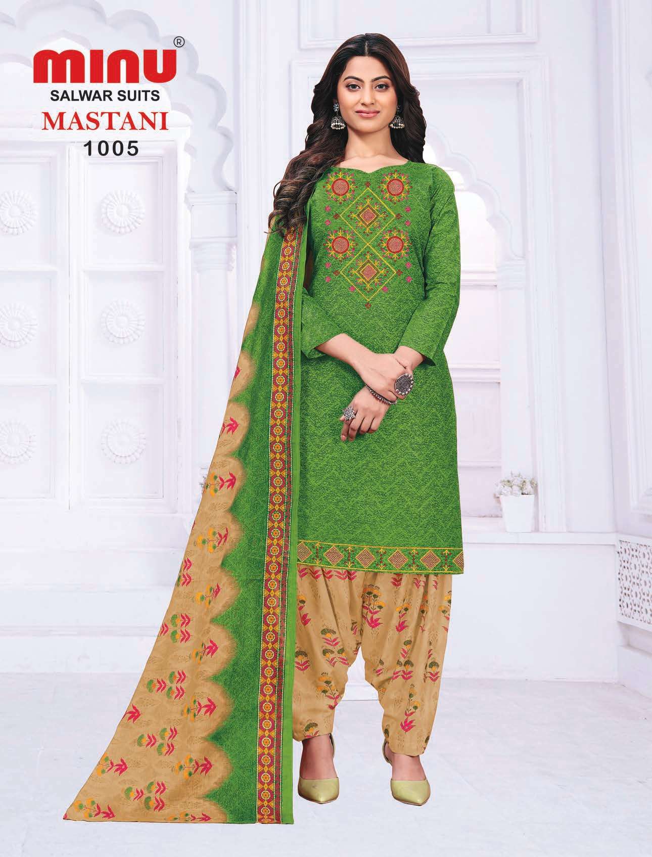 Minu Mastani Cotton Embroidery Dress Material-10P Catalogue