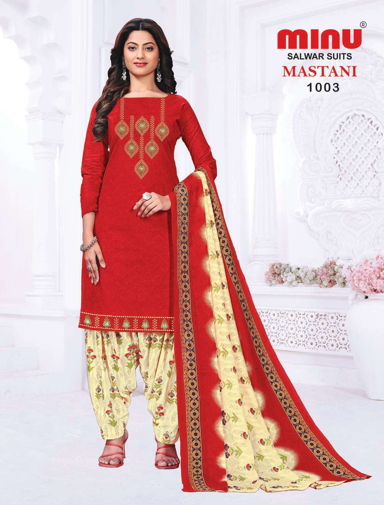 Minu Mastani Cotton Embroidery Dress Material-10P Catalogue