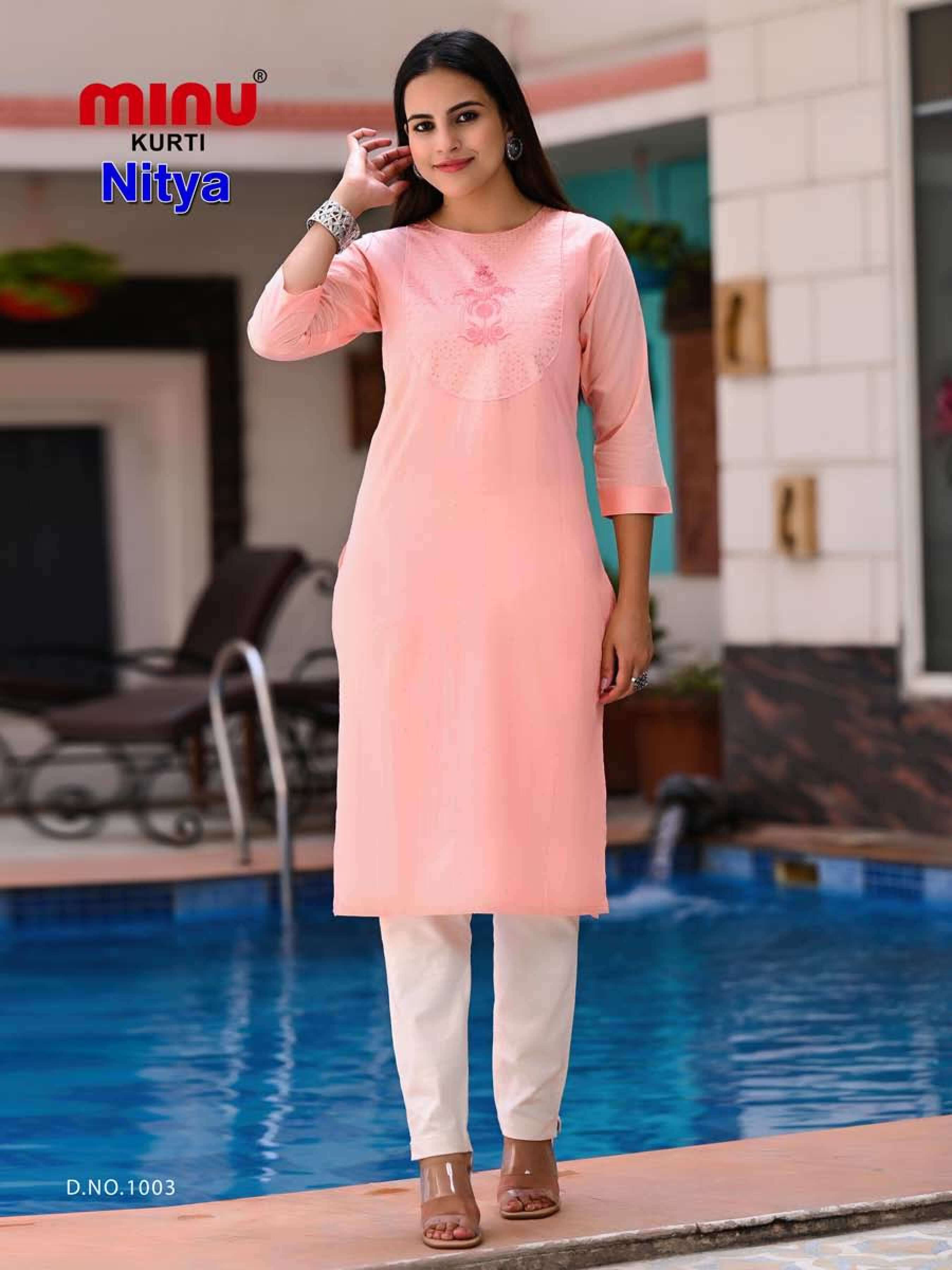 Minu Nitya Rayon Silk Kurtis-4P Catalogue