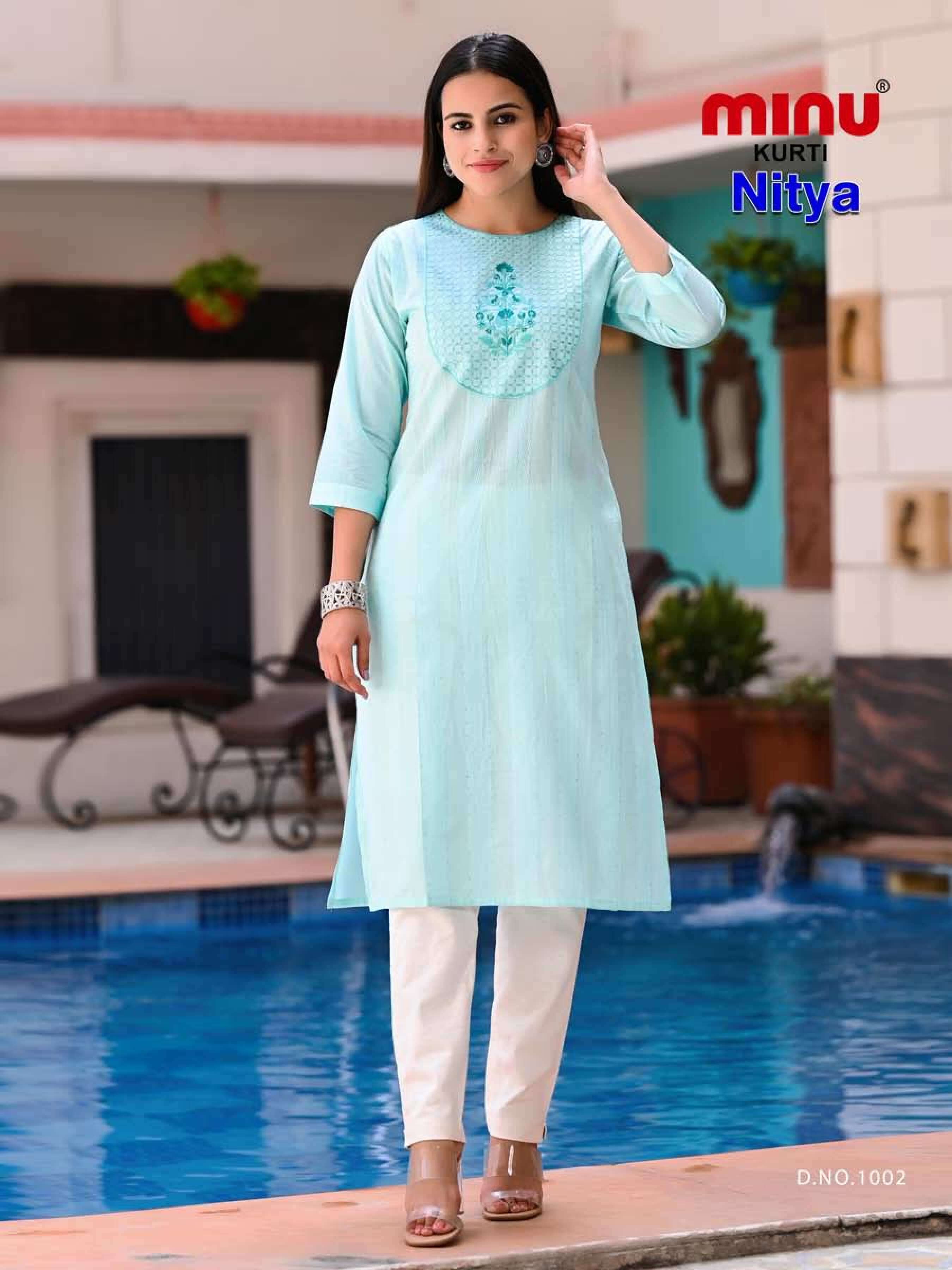 Minu Nitya Rayon Silk Kurtis-4P Catalogue