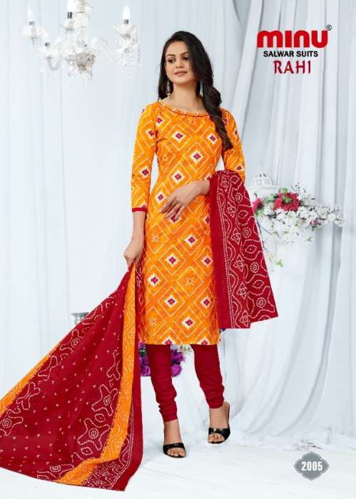 Minu Rahi Bandhni Cotton Dress Material-8P Catalogue
