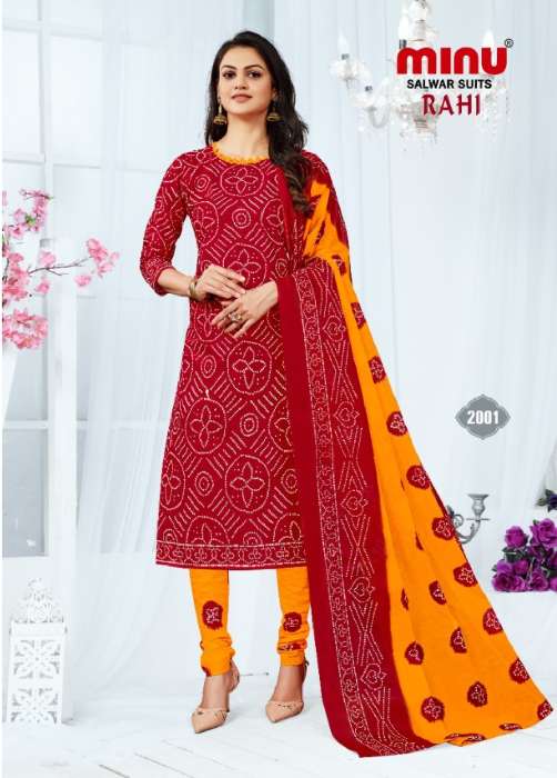 Minu Rahi Bandhni Cotton Dress Material-8P Catalogue