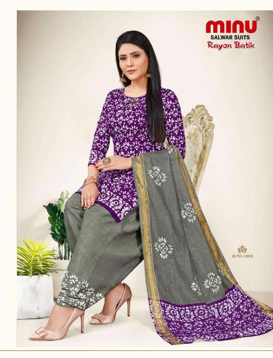 Minu Rayon Batik-10P Dress Material Catalogue