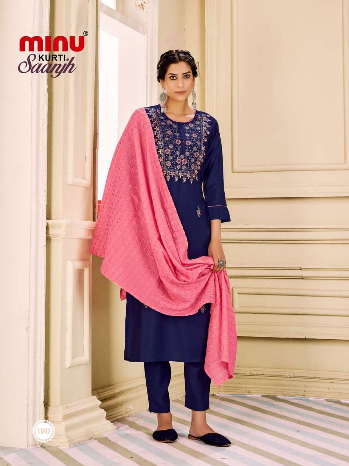 Minu Saanjh Satin Embroidered Kurti Combo -6P Catalogue