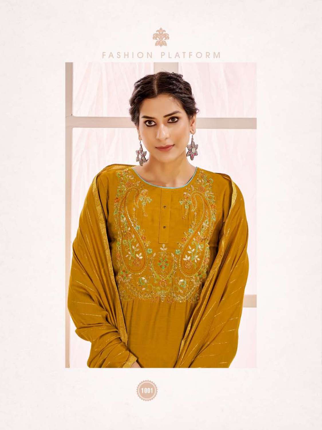 Minu Saanjh Satin Embroidered Kurti Combo -6P Catalogue