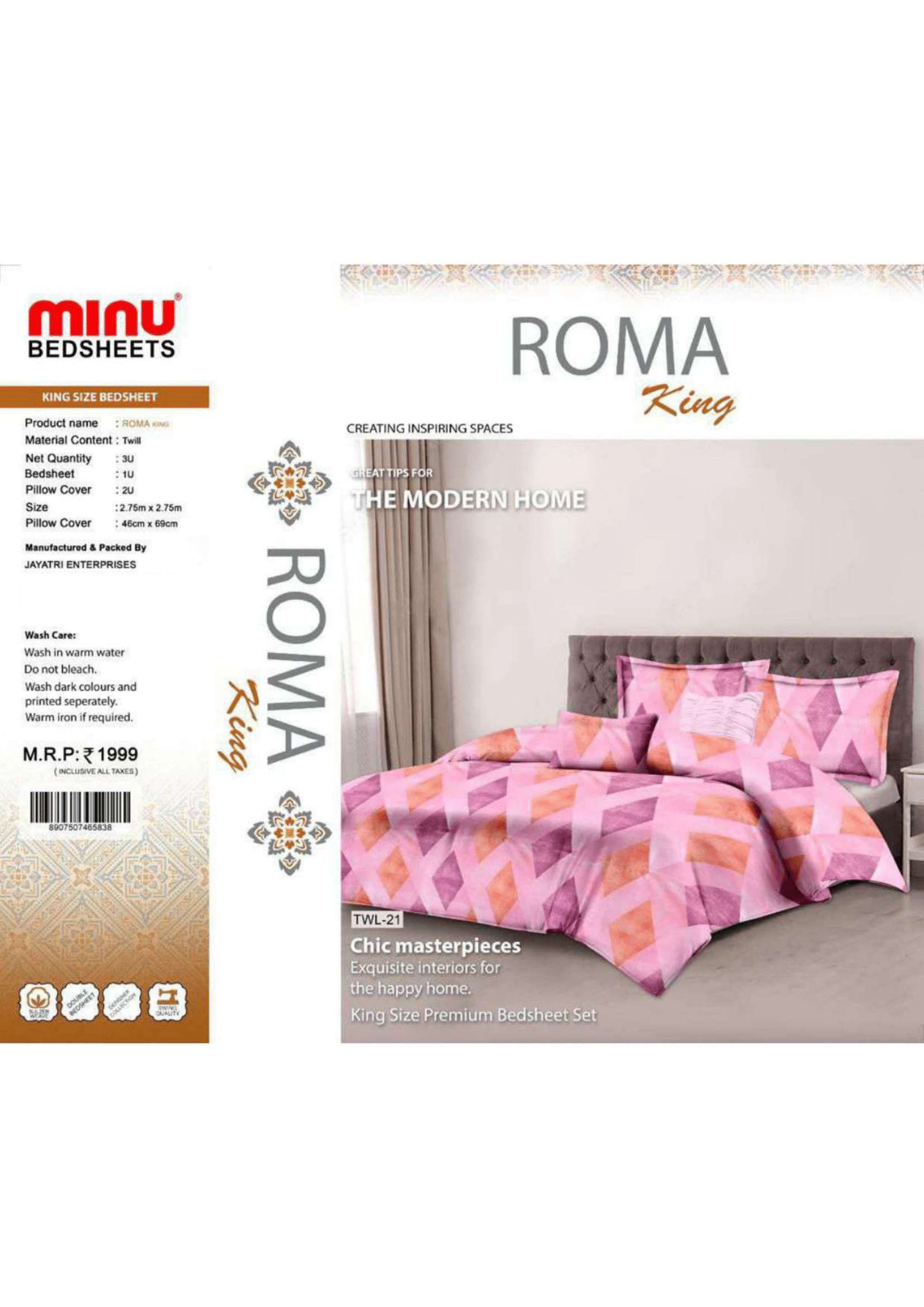 Minu Satin Roma king Bedsheet-13P Catalogue